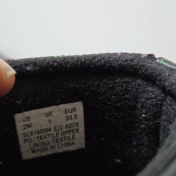 Sperry Topsider Girls Port Rainbow Quilted Duck Rain Boots Black Size 2M - Picture 6 of 8